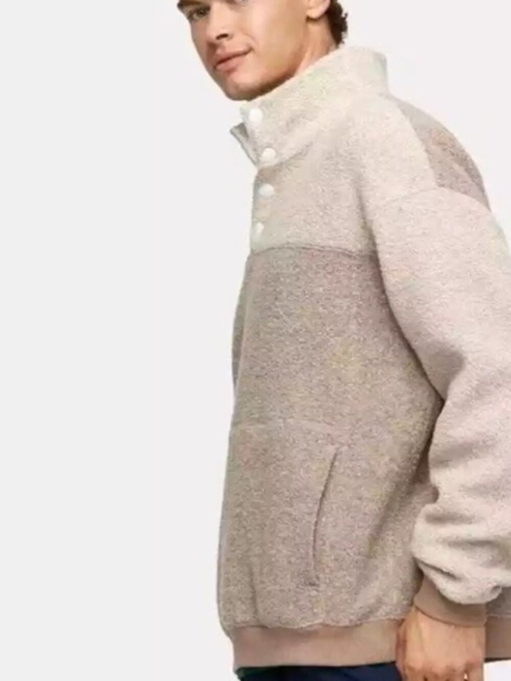Outdoor Voices | Men's MegaFleece Snap Up Oversized Wool Blend Pullover